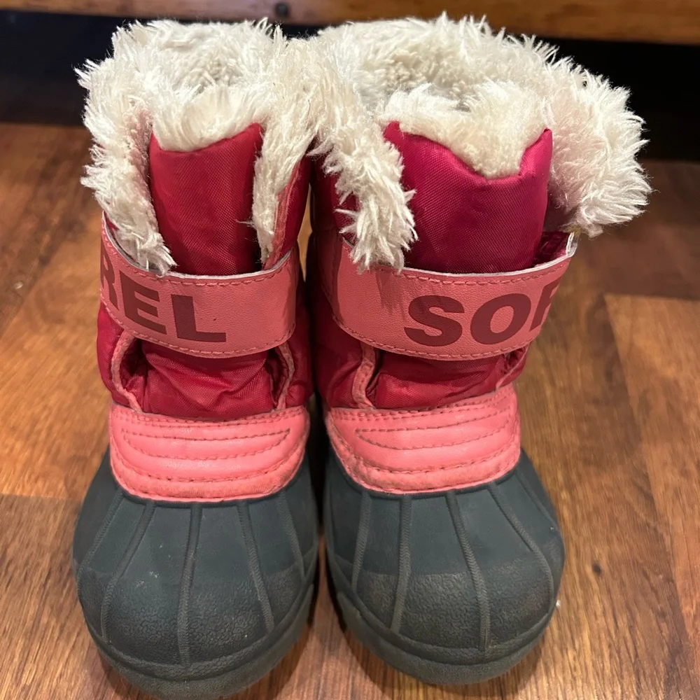 Sorel Kids' Snow Commander Insulated Waterproof Boot Pink Black Little Kids 6